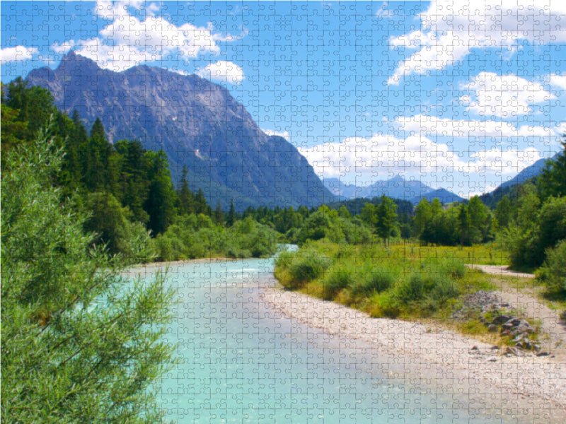 Der Isar Naturerlebnis-Weg bei Krün 1000 Teile Puzzle quer - CALVENDO Foto-Puzzle'
