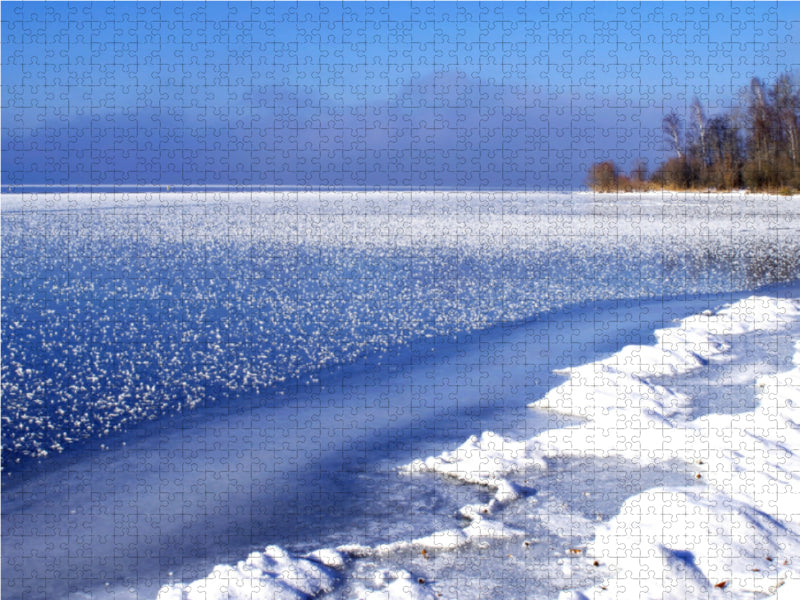Winterspaziergang am Starnberger See 1000 Teile Puzzle quer - CALVENDO Foto-Puzzle'