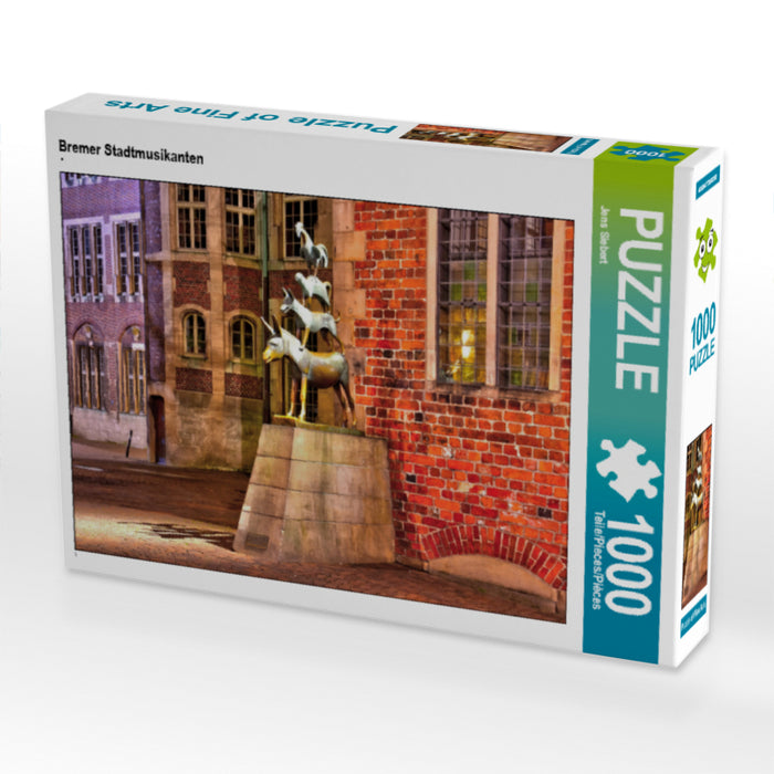 Bremer Stadtmusikanten 1000 Teile Puzzle quer - CALVENDO Foto-Puzzle'