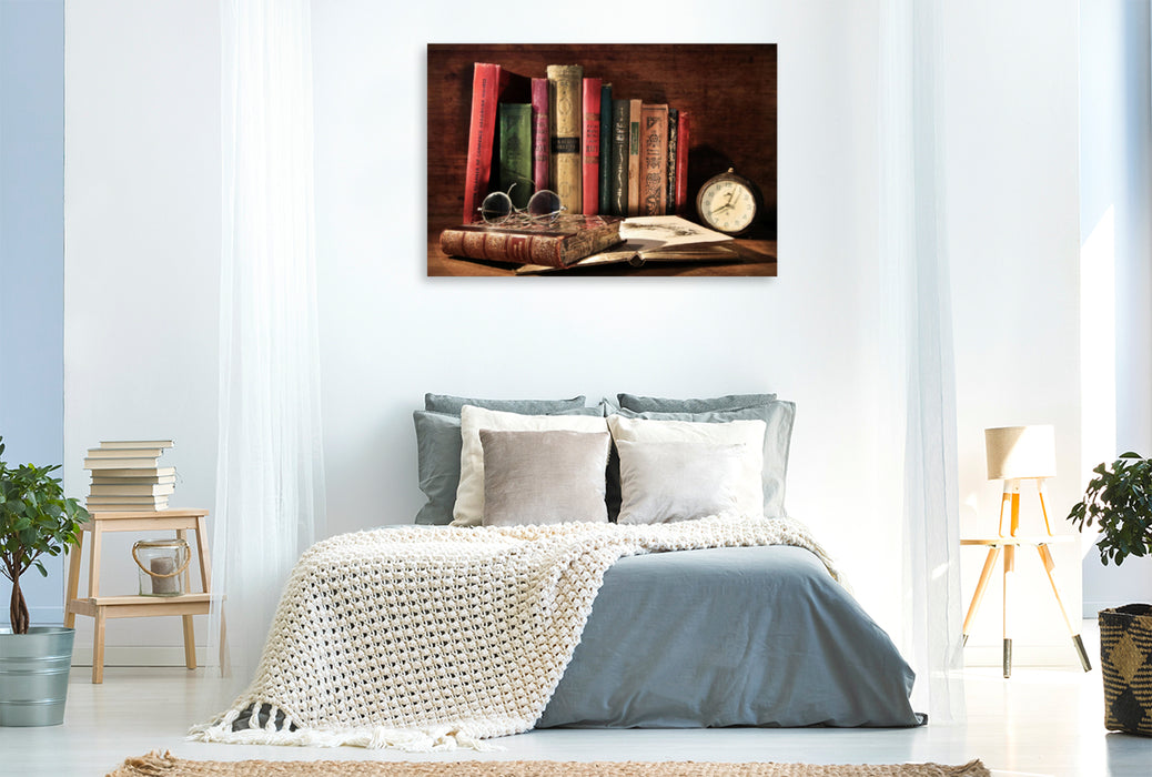Premium Textil-Leinwand Premium Textil-Leinwand 120 cm x 80 cm quer Ein Motiv aus dem Kalender Aus Liebe zu alten Büchern