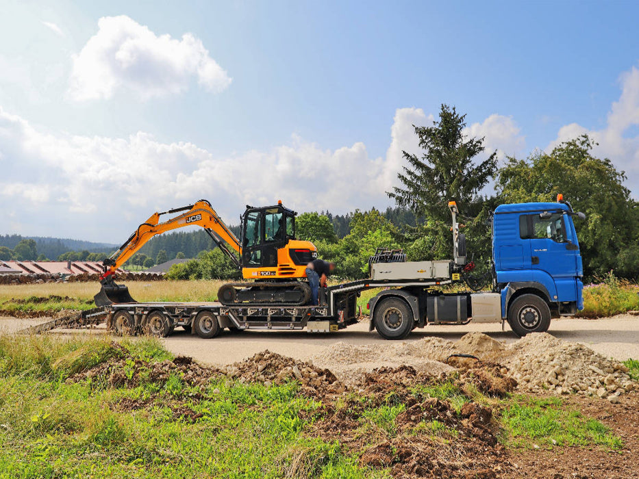 Bagger auf Tieflader - CALVENDO Foto-Puzzle'