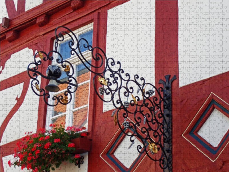 Zunftschild an der Weinstube "Zum Römer" in Alzey 1000 Teile Puzzle quer - CALVENDO Foto-Puzzle'