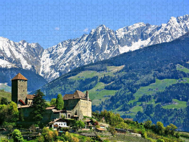 Schloss Tirol bei Meran - CALVENDO Foto-Puzzle'