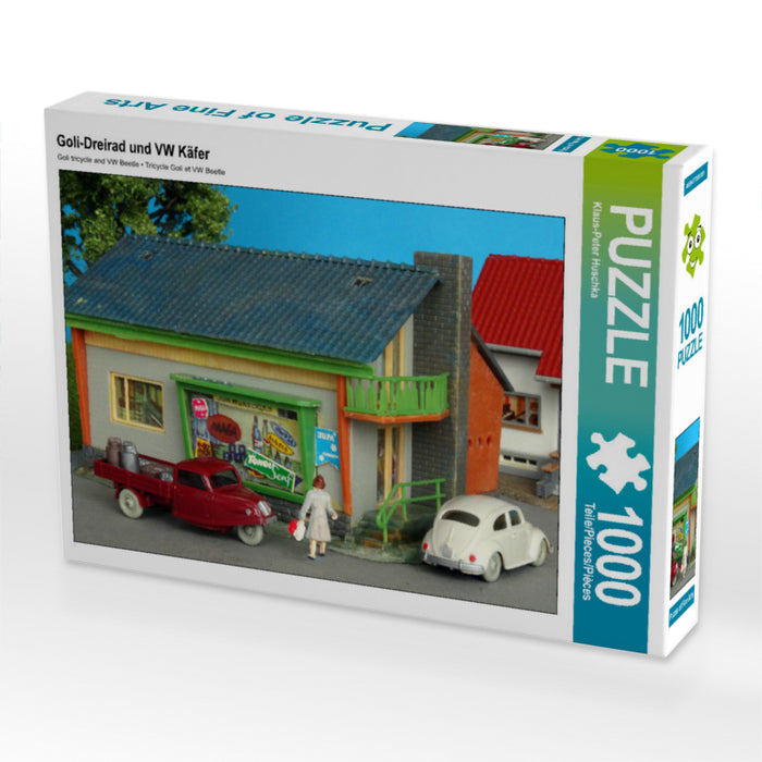 Goli-Dreirad und VW Käfer 1000 Teile Puzzle quer - CALVENDO Foto-Puzzle'