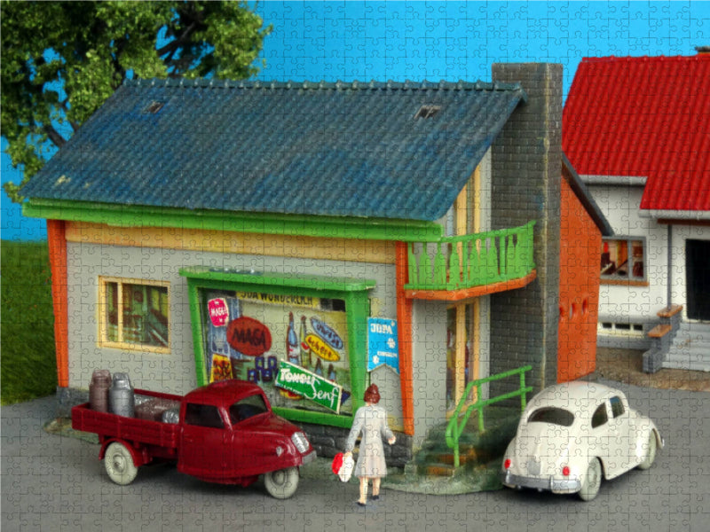 Goli-Dreirad und VW Käfer 1000 Teile Puzzle quer - CALVENDO Foto-Puzzle'