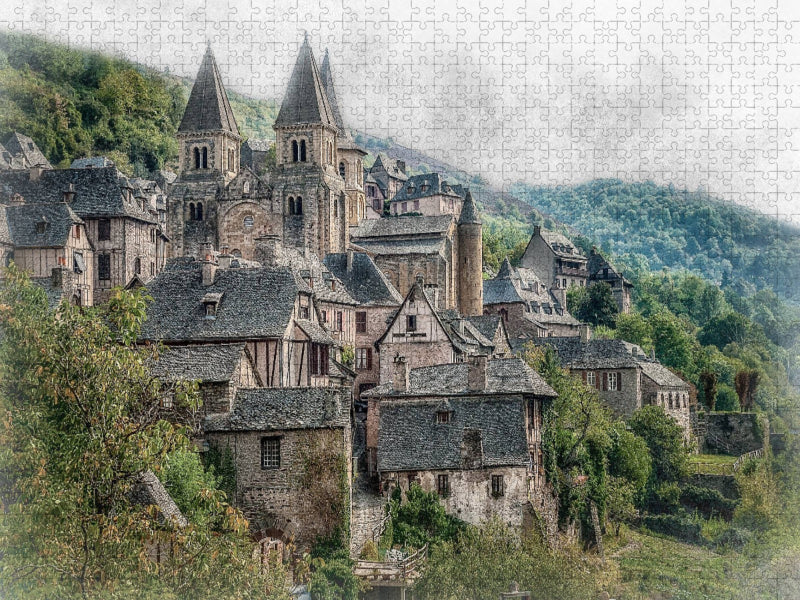 Conques, auf den Wegen von Saint-Jacques-de-Compostelle (Aveyron) - CALVENDO Foto-Puzzle'