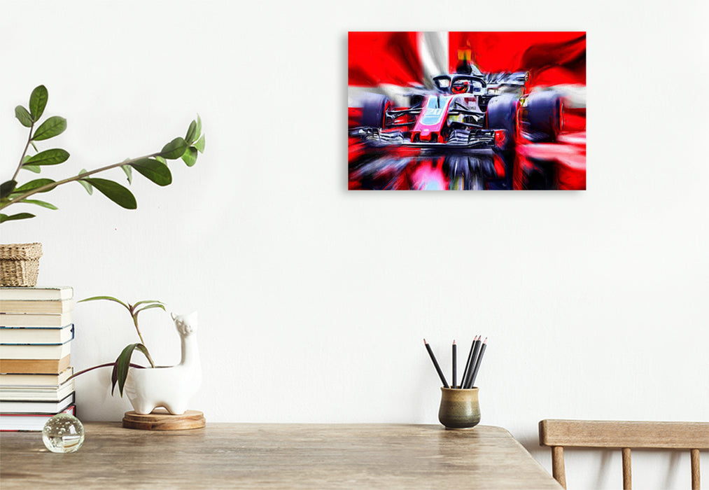 Premium Textil-Leinwand Premium Textil-Leinwand 90 cm x 60 cm quer Kevin Magnussen ist erst der vierte Däne, der es in die höchste Motorsportklasse geschafft hat.