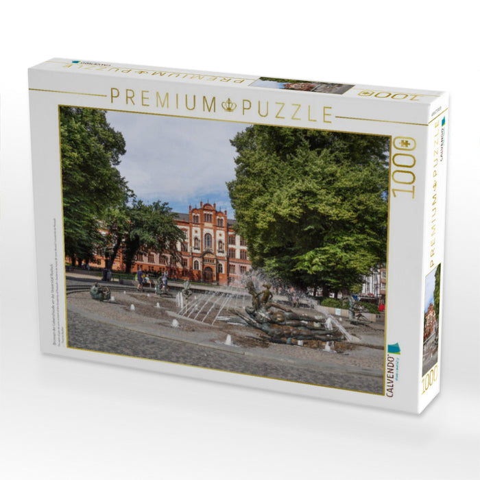 Brunnen der Lebensfreude vor der Universität Rostock - CALVENDO Foto-Puzzle'