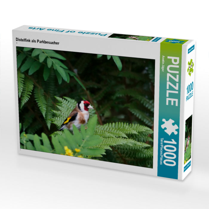 Distelfink als Parkbesucher 1000 Teile Puzzle quer - CALVENDO Foto-Puzzle'