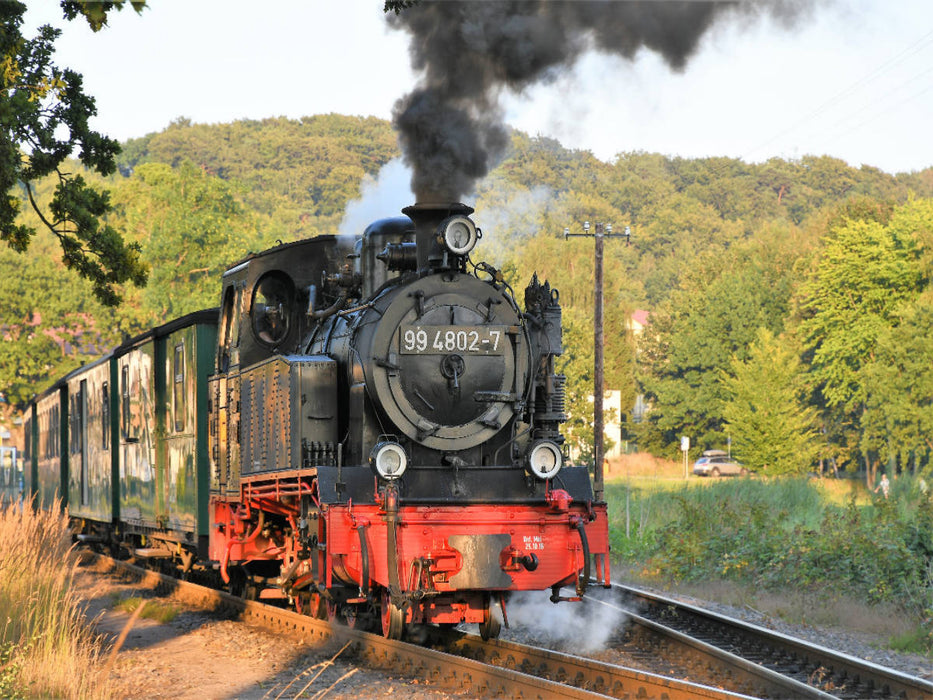 Dampflok im Abendlicht - CALVENDO Foto-Puzzle'