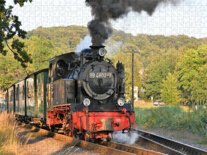 Dampflok im Abendlicht - CALVENDO Foto-Puzzle'