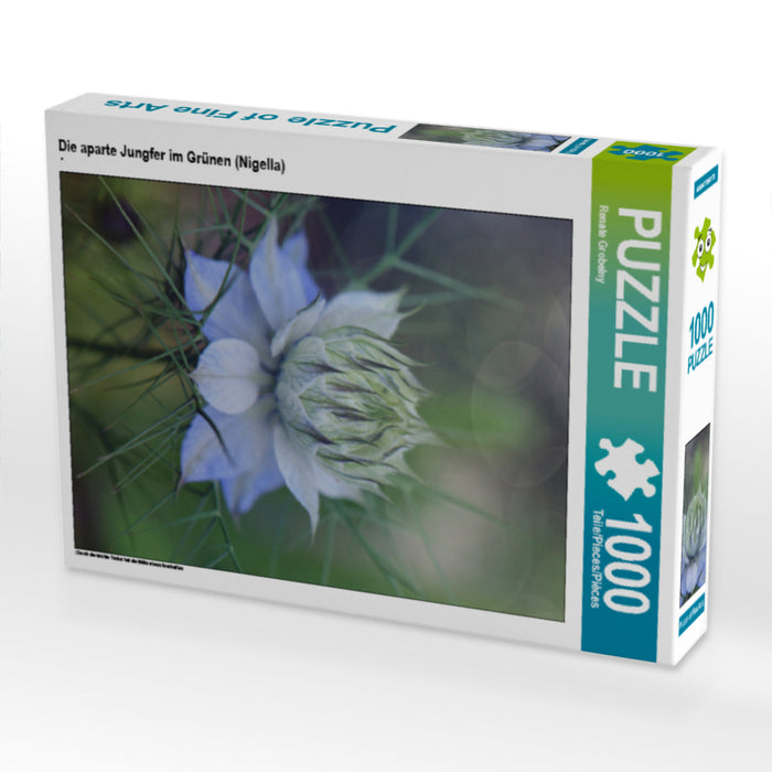 Die aparte Jungfer im Grünen (Nigella) 1000 Teile Puzzle hoch - CALVENDO Foto-Puzzle'