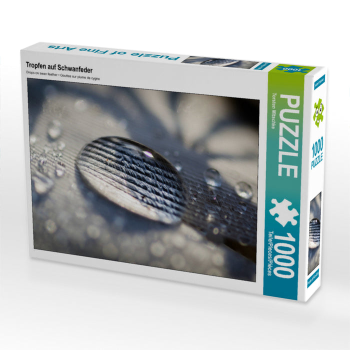 Tropfen auf Schwanfeder 1000 Teile Puzzle quer - CALVENDO Foto-Puzzle'
