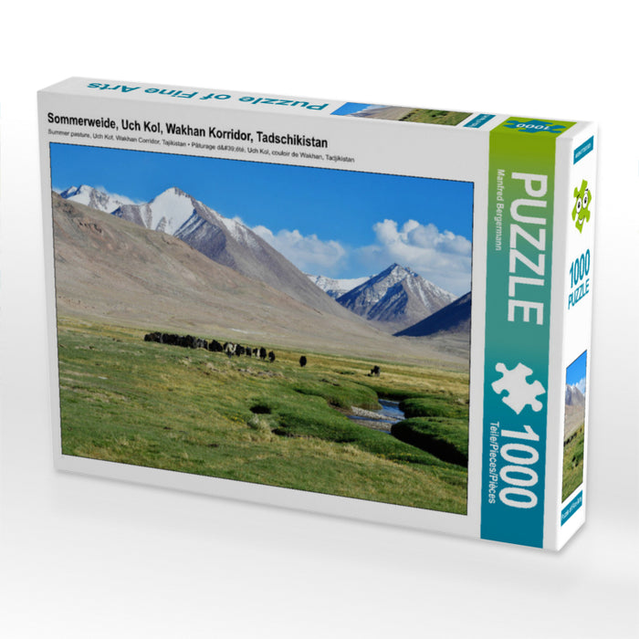Sommerweide, Uch Kol, Wakhan Korridor, Tadschikistan 1000 Teile Puzzle quer - CALVENDO Foto-Puzzle'