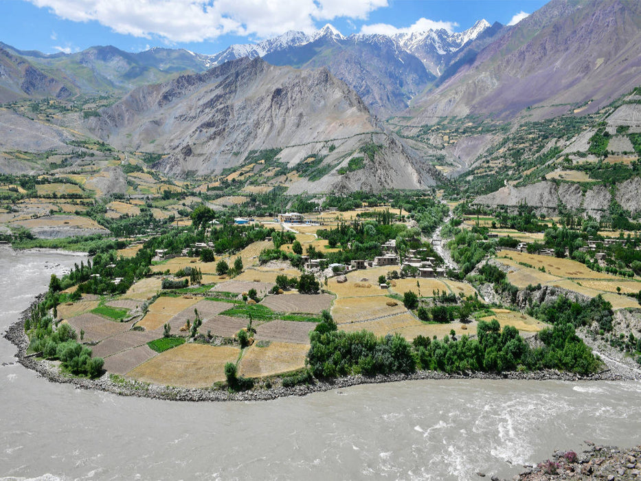 Flussoase, Panj Fluss , Wakhan Korridor, Afghanistan 1000 Teile Puzzle quer - CALVENDO Foto-Puzzle'