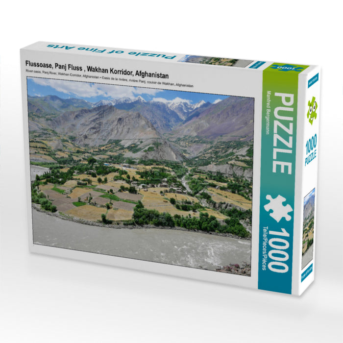 Flussoase, Panj Fluss , Wakhan Korridor, Afghanistan 1000 Teile Puzzle quer - CALVENDO Foto-Puzzle'
