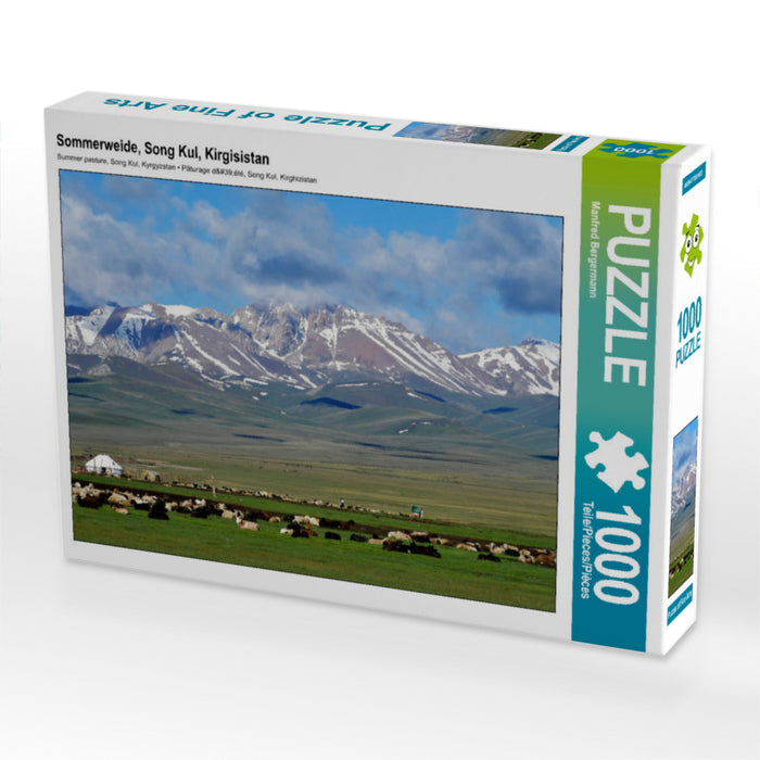 Sommerweide, Song Kul, Kirgisistan 1000 Teile Puzzle quer - CALVENDO Foto-Puzzle'
