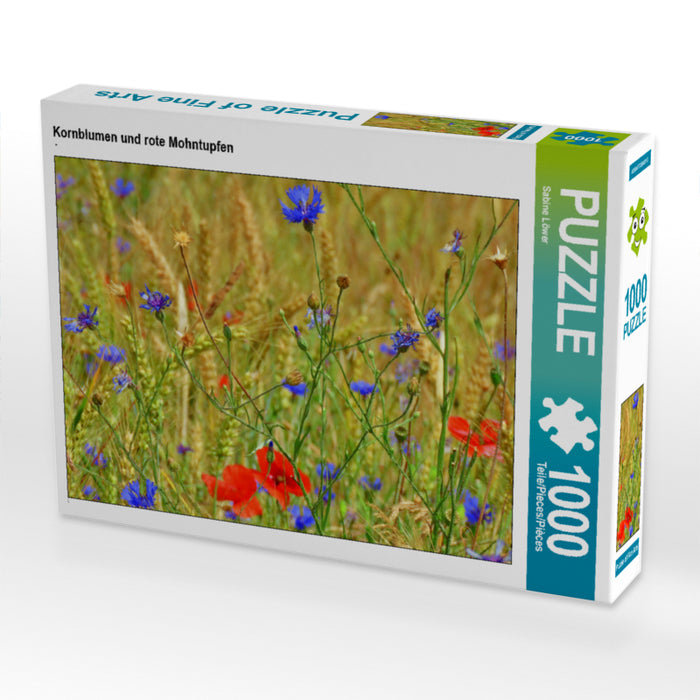 Kornblumen und rote Mohntupfen 2000 Teile Puzzle quer - CALVENDO Foto-Puzzle'