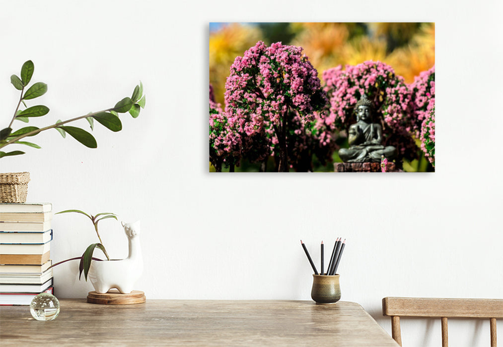 Premium Textil-Leinwand Kirschblüte