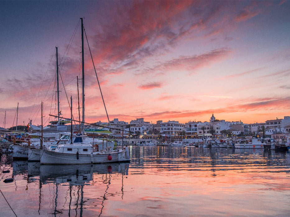 Sonnenuntergang im Hafen von Cala Ratjada - CALVENDO Foto-Puzzle'