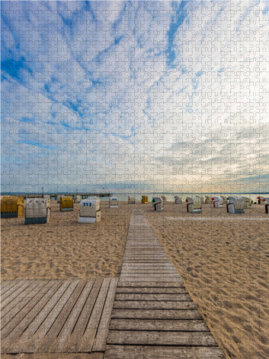 PELZERHAKEN Abendatmosphäre am Strand 1000 Teile Puzzle hoch - CALVENDO Foto-Puzzle'