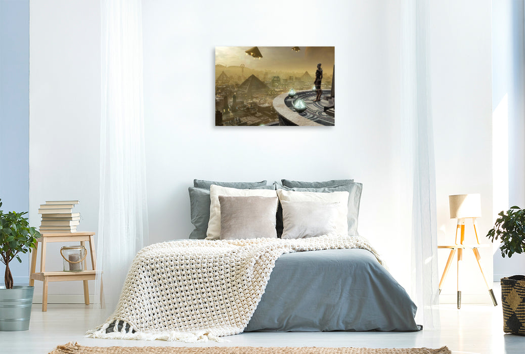 Premium textile canvas Premium textile canvas 120 cm x 80 cm landscape The old breed 