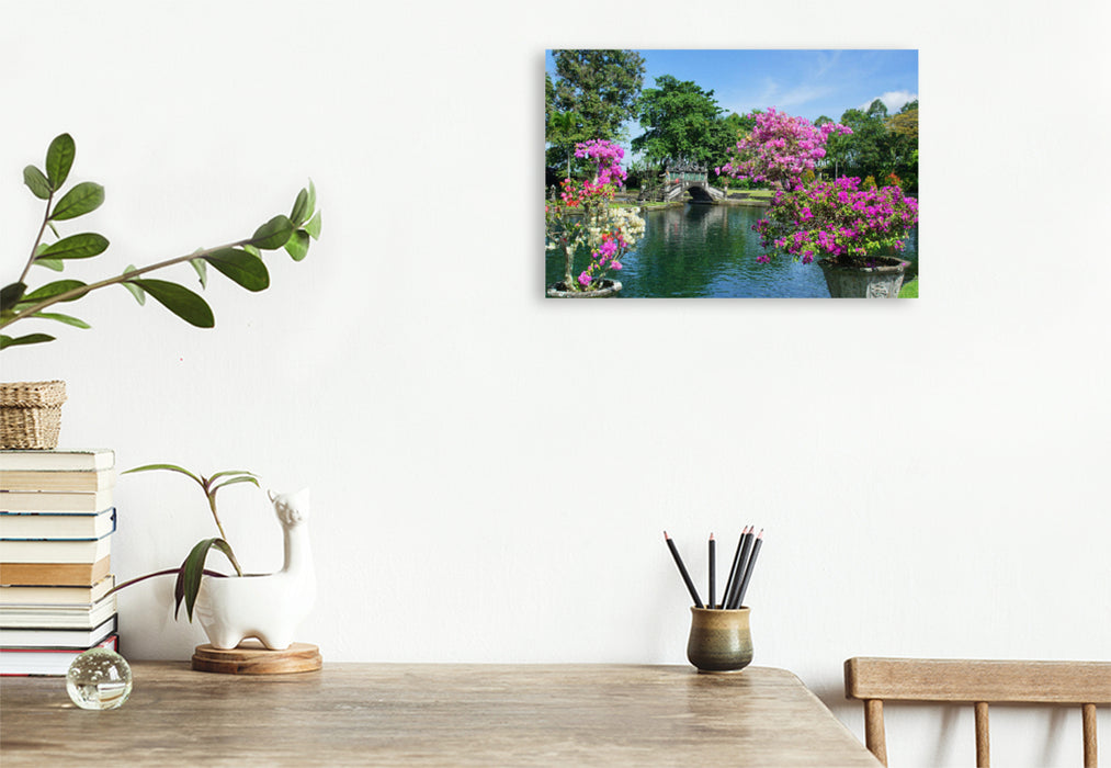 Premium textile canvas Premium textile canvas 120 cm x 80 cm landscape water garden 