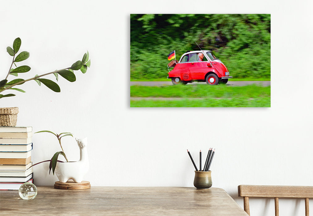 Premium textile canvas Premium textile canvas 120 cm x 80 cm landscape BMW Isetta 250 BRD 1962 