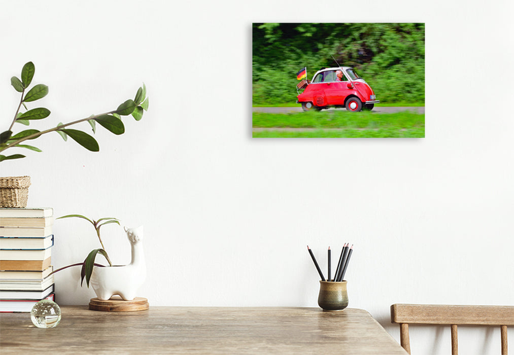 Premium textile canvas Premium textile canvas 120 cm x 80 cm landscape BMW Isetta 250 BRD 1962 