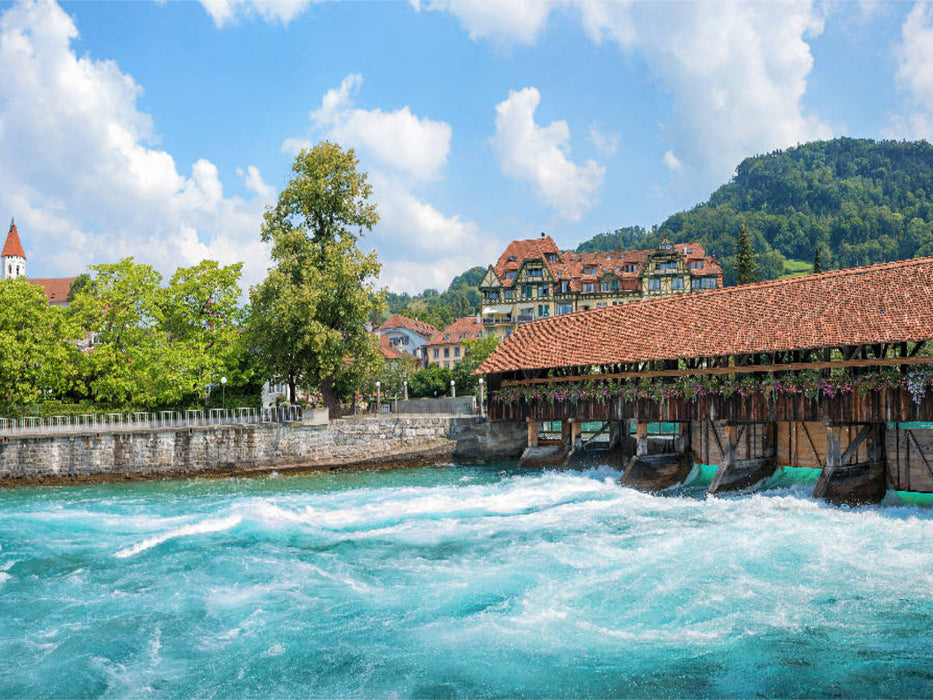 Obere Schleuse an der Aare in Thun - CALVENDO Foto-Puzzle'