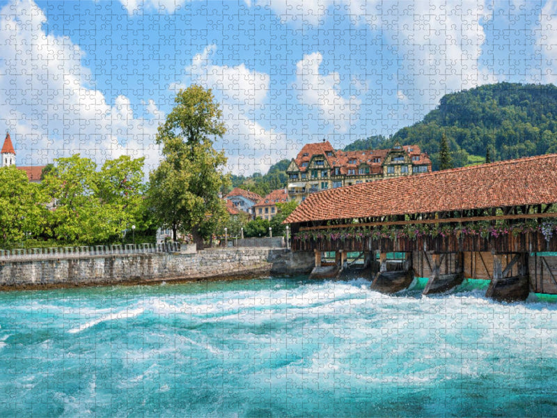 Obere Schleuse an der Aare in Thun - CALVENDO Foto-Puzzle'