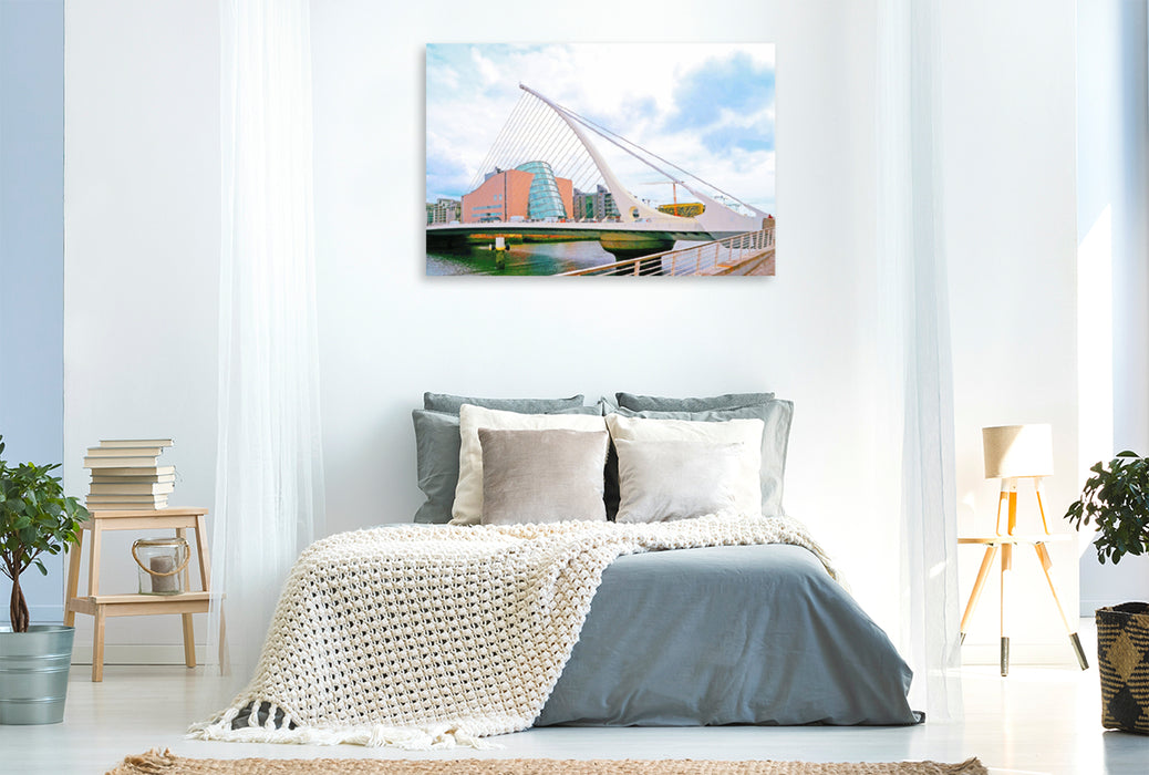 Premium Textil-Leinwand Premium Textil-Leinwand 120 cm x 80 cm quer Samuel Beckett Bridge