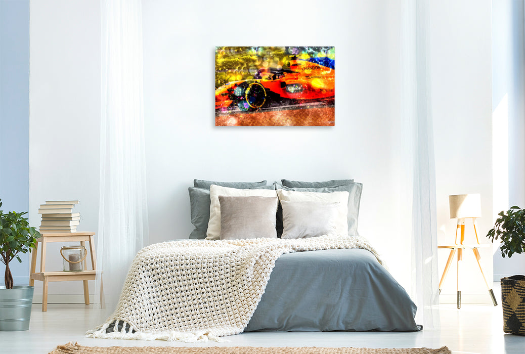 Premium textile canvas Premium textile canvas 90 cm x 60 cm landscape Vandoorne's Monoposto - detail enlargement with digital effects 