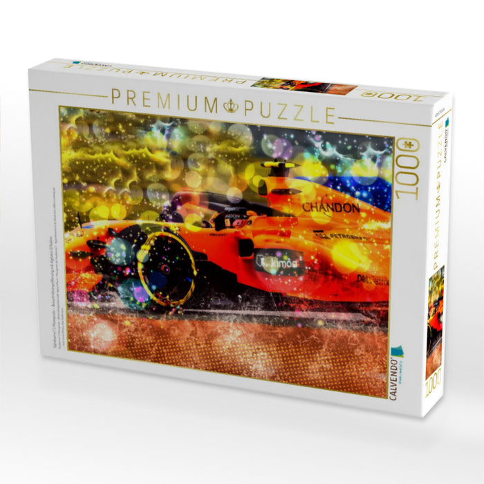 Vandoorne's Monoposto - Ausschnittvergrößerung mit digitalen Effekten - CALVENDO Foto-Puzzle'