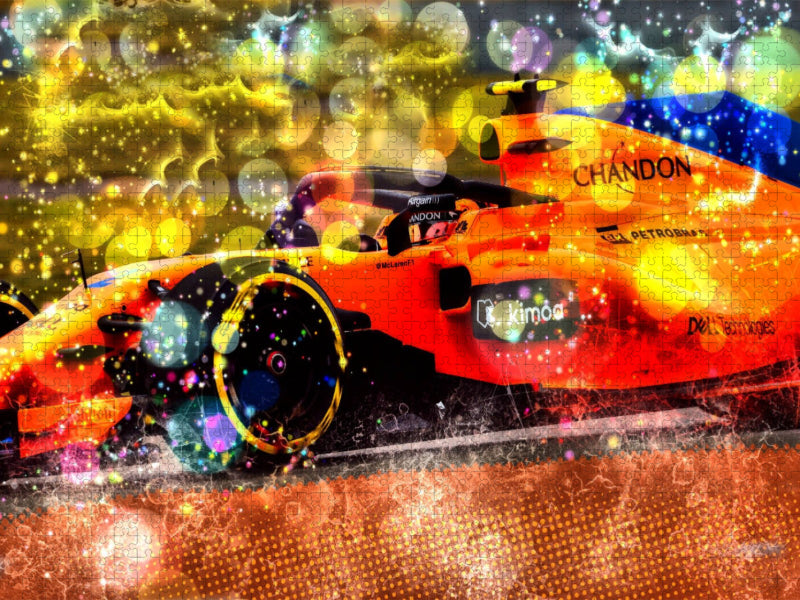 Vandoorne's Monoposto - Ausschnittvergrößerung mit digitalen Effekten - CALVENDO Foto-Puzzle'