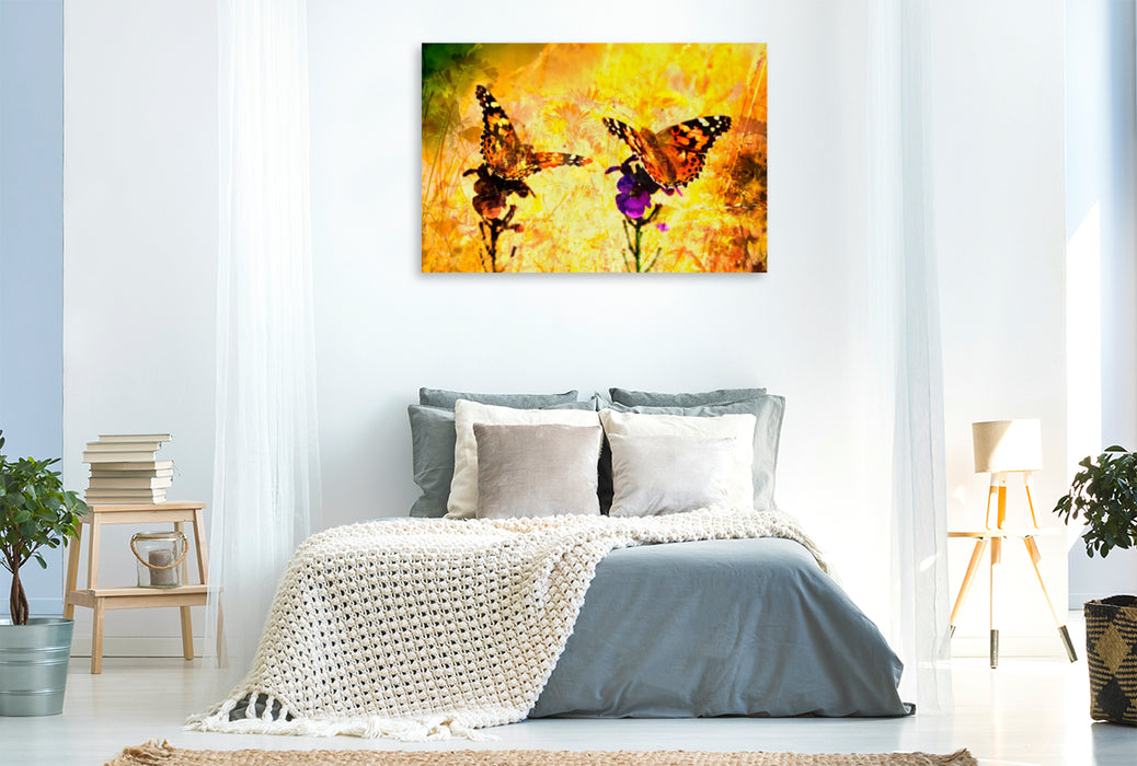 Premium textile canvas Premium textile canvas 120 cm x 80 cm landscape A motif from the calendar Butterfly ART 