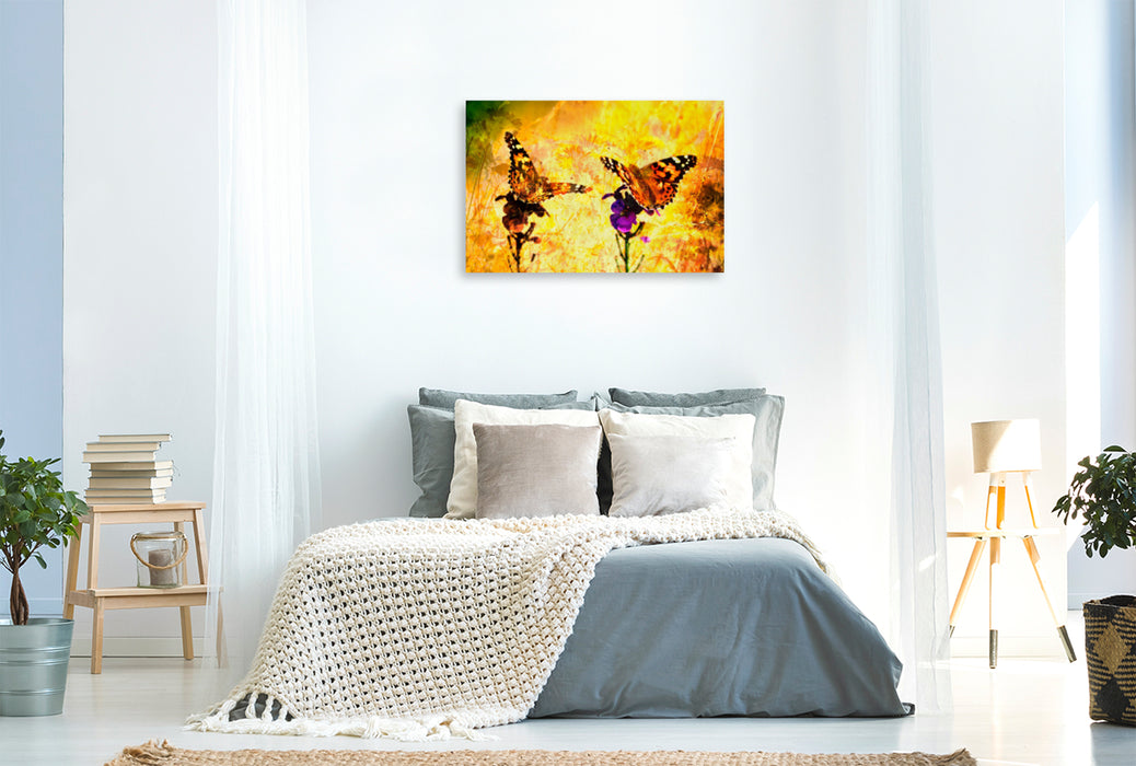 Premium textile canvas Premium textile canvas 120 cm x 80 cm landscape A motif from the calendar Butterfly ART 