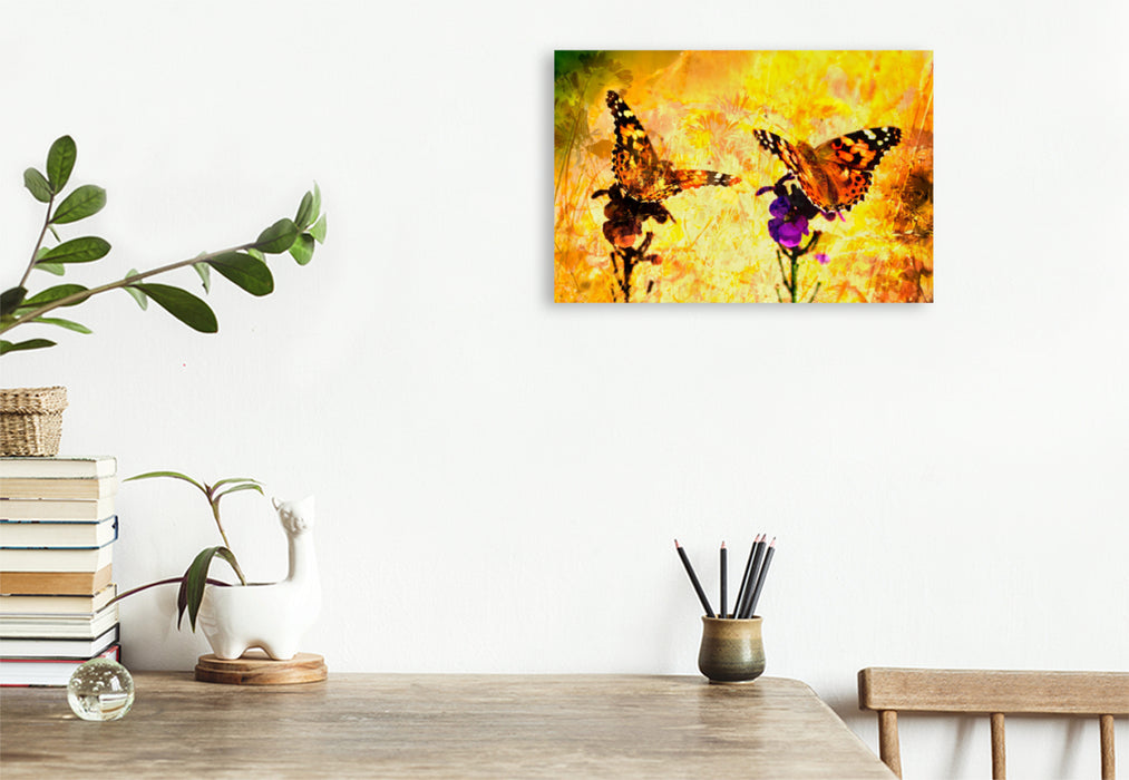 Premium textile canvas Premium textile canvas 120 cm x 80 cm landscape A motif from the calendar Butterfly ART 