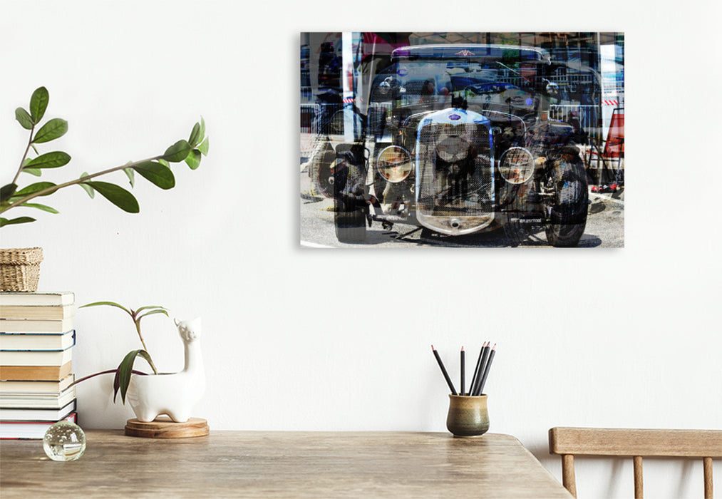 Premium textile canvas Premium textile canvas 120 cm x 80 cm landscape Ford HotRod 