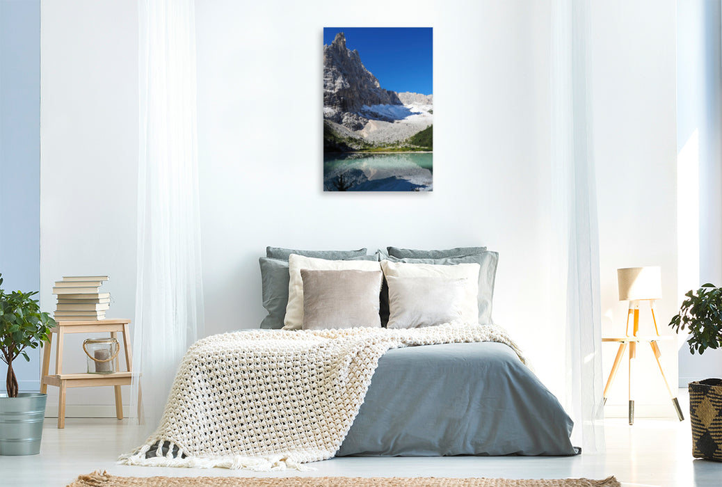 Premium Textil-Leinwand Premium Textil-Leinwand 80 cm x 120 cm  hoch Ein Motiv aus dem Kalender Die Traumhaften Seen der Alpen