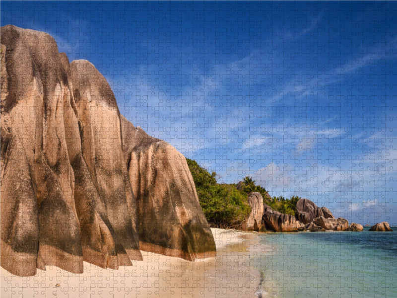 Anse Source d'Argent (La Digue) 1000 Teile Puzzle quer - CALVENDO Foto-Puzzle'
