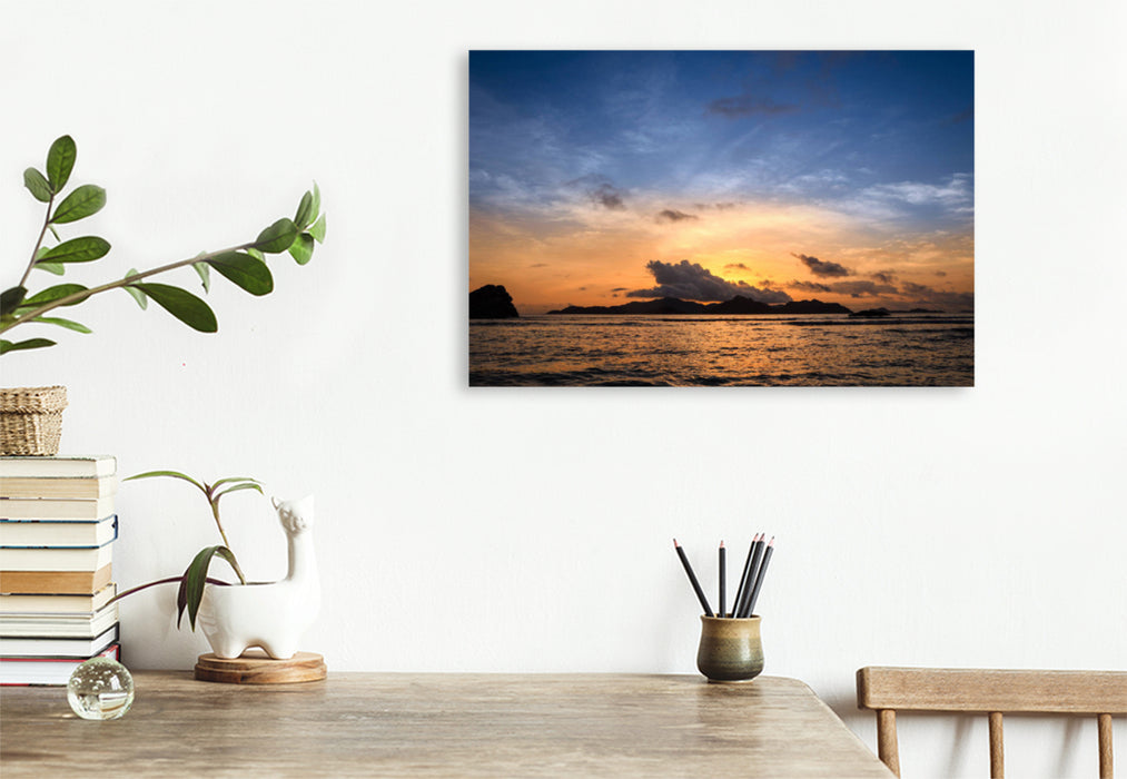 Premium textile canvas Premium textile canvas 120 cm x 80 cm landscape A motif from the calendar Seychelles - The last paradise on earth 