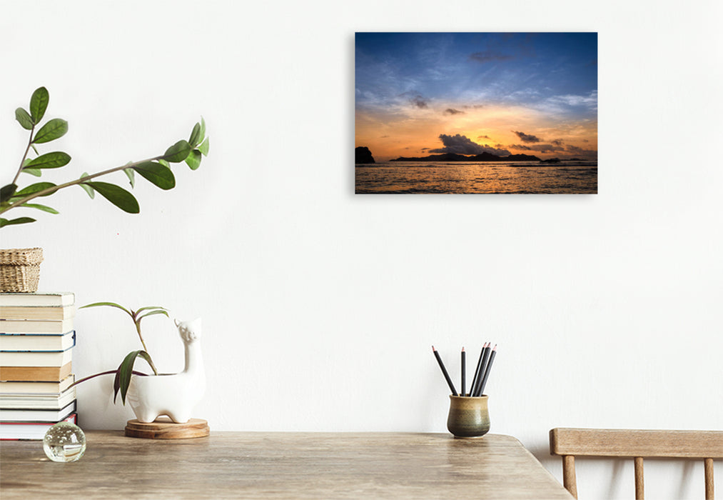 Premium textile canvas Premium textile canvas 120 cm x 80 cm landscape A motif from the calendar Seychelles - The last paradise on earth 