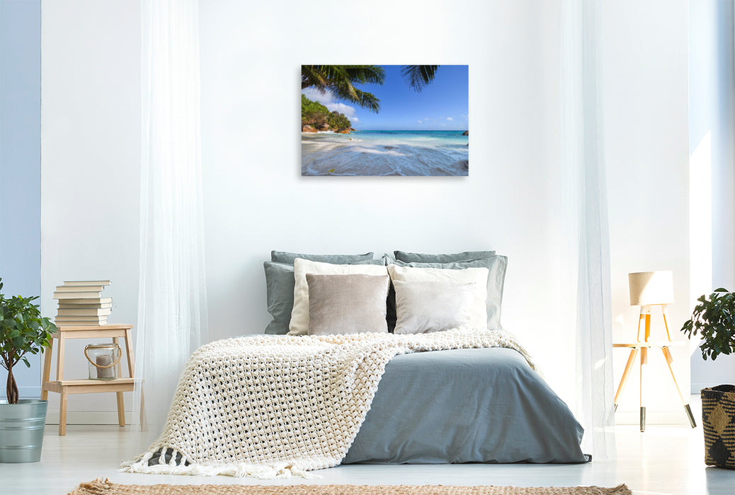 Toile textile premium Toile textile premium 120 cm x 80 cm paysage Un motif du calendrier Seychelles - Le dernier paradis sur terre 