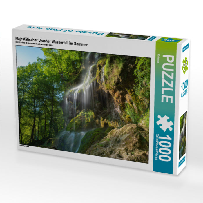 Majestätischer Uracher Wasserfall im Sommer 1000 Teile Puzzle quer - CALVENDO Foto-Puzzle'