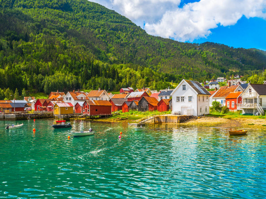 Solvorn, Dorf am Sognefjord - CALVENDO Foto-Puzzle'