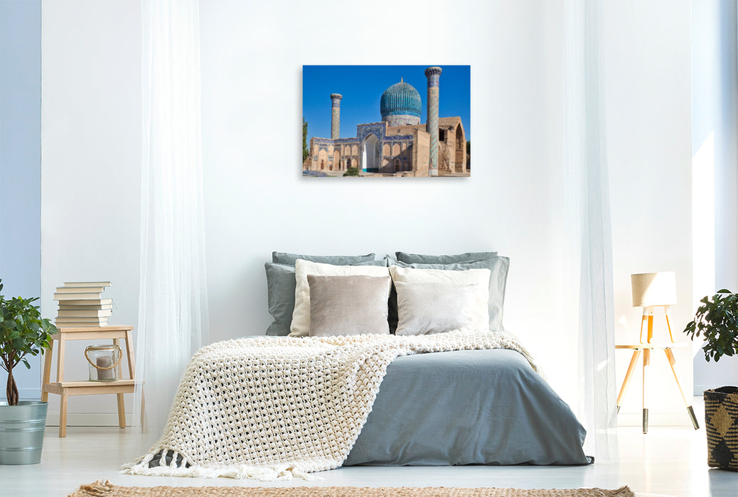 Premium textile canvas Premium textile canvas 120 cm x 80 cm landscape Gur Emir Mausoleum in Samarkand 