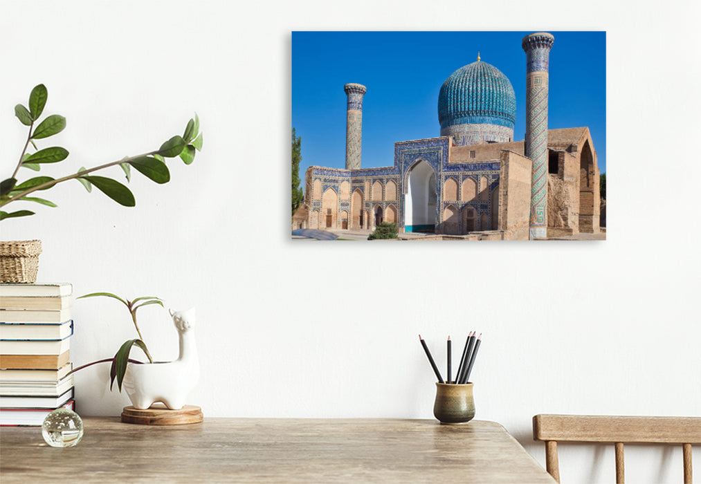 Premium textile canvas Premium textile canvas 120 cm x 80 cm landscape Gur Emir Mausoleum in Samarkand 