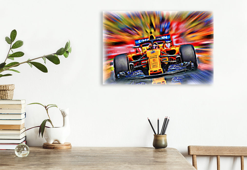 Premium textile canvas Premium textile canvas 120 cm x 80 cm landscape The Belgian Stoffel Vandoorne made his debut in Formula 1 in 2016. 