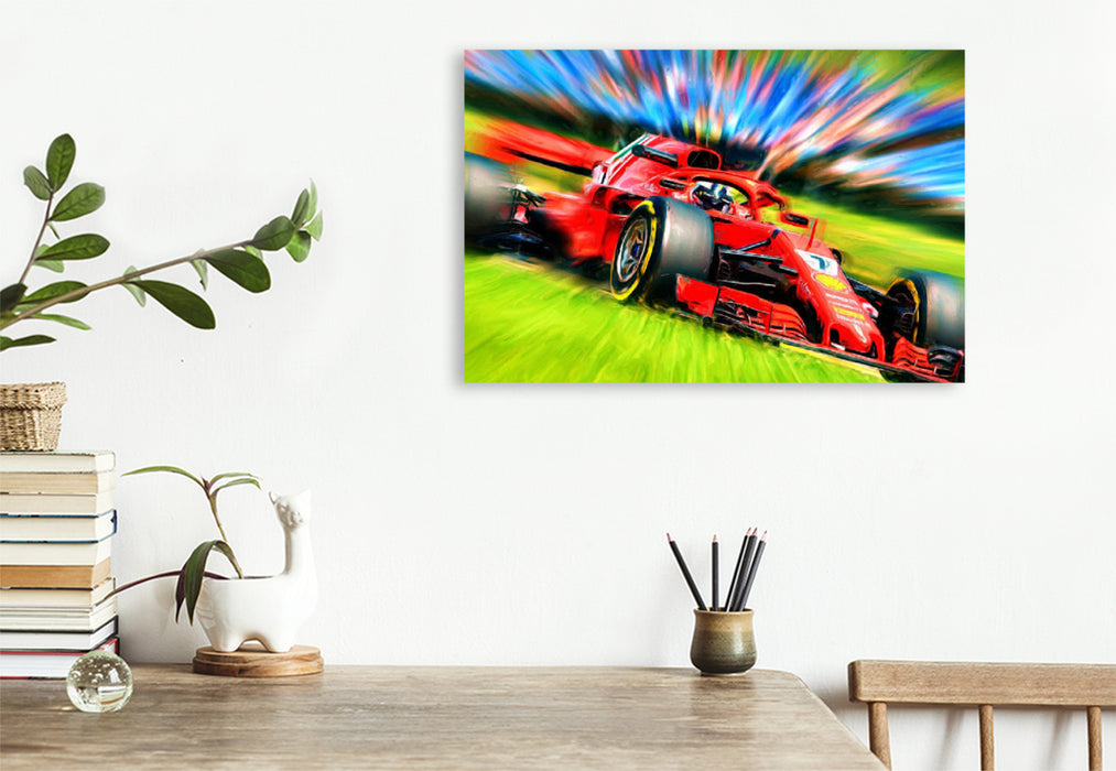 Premium textile canvas Premium textile canvas 120 cm x 80 cm landscape The Finn Kimi Räikkönen has been racing in the premier class since 2001 and won a world title in 2007. 